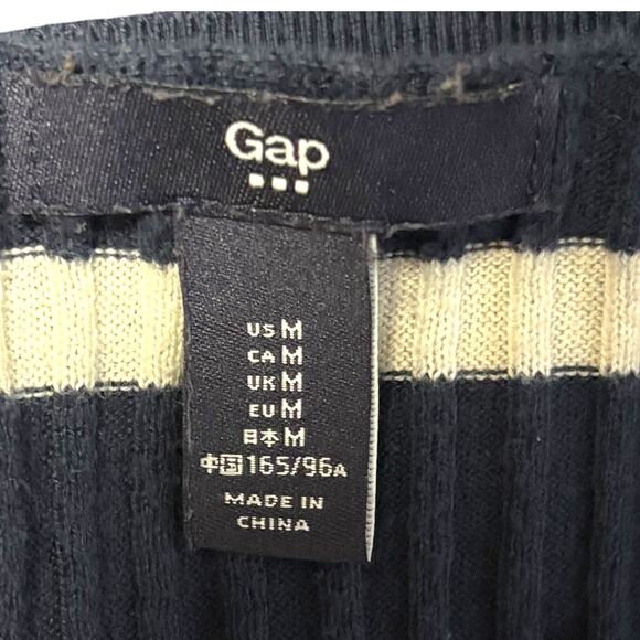 GAP Striped Long Sleeve Top - Sweater Style Navy & White - Medium Long Sleeves - Picture 9 of 12